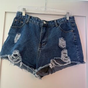 Large Shein Jean Ripped Shorts